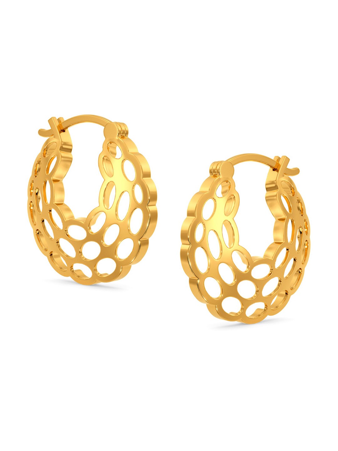 

MELORRA Sensuous Sheer 14KT Gold Hoop Earrings-3.82gm