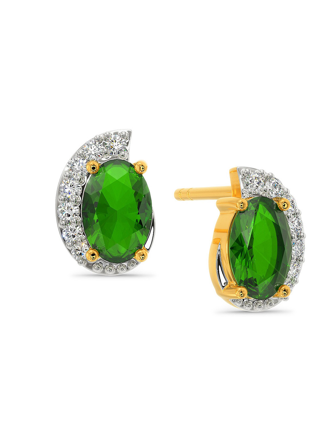 

MELORRA Glow Rhodium Plated 18KT Gold Diamond & Gemstone Studded Earrings-2.01gm