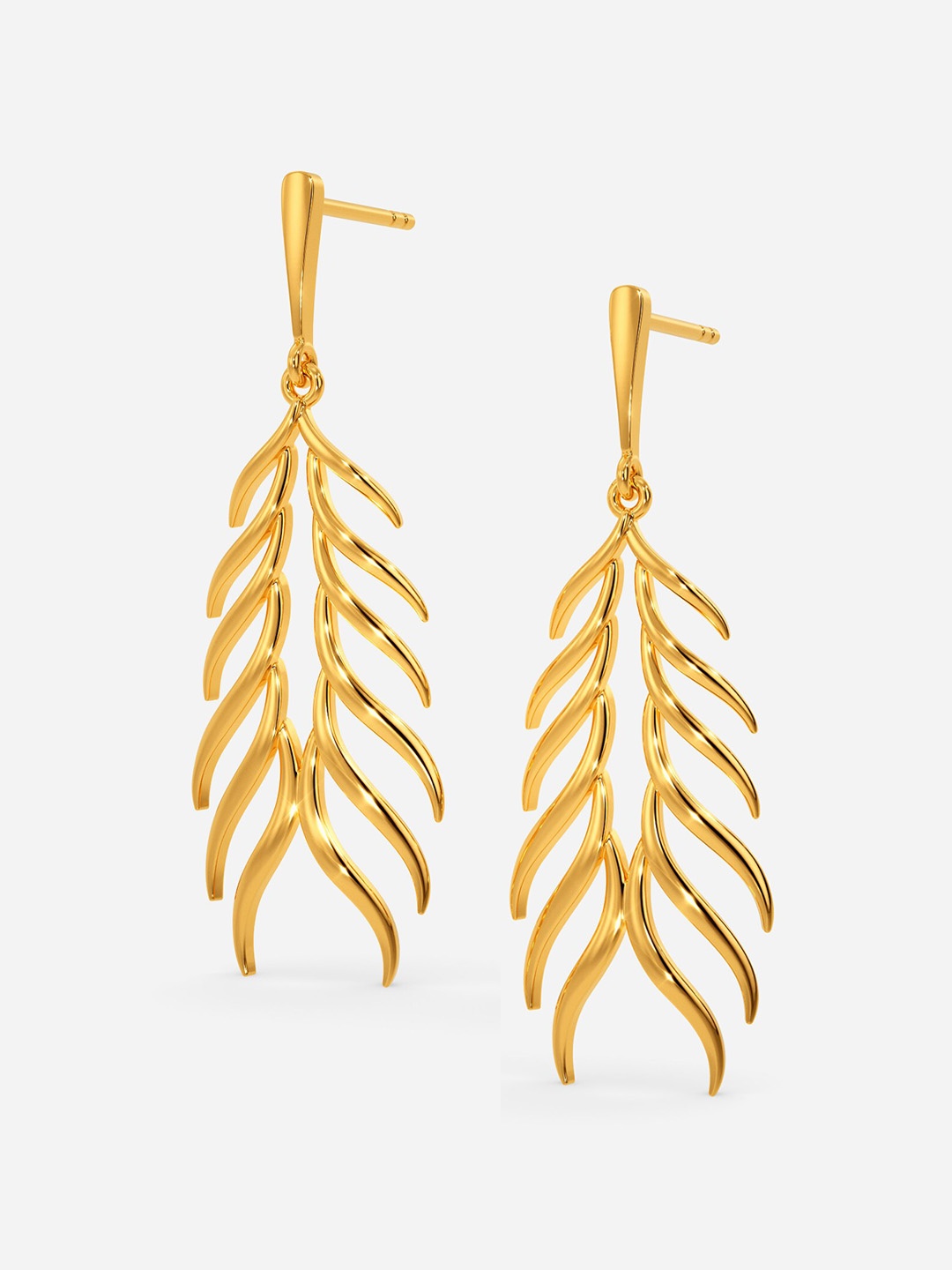 

MELORRA Feathers Vogue 14KT Gold Dangle Earrings-3.78gm