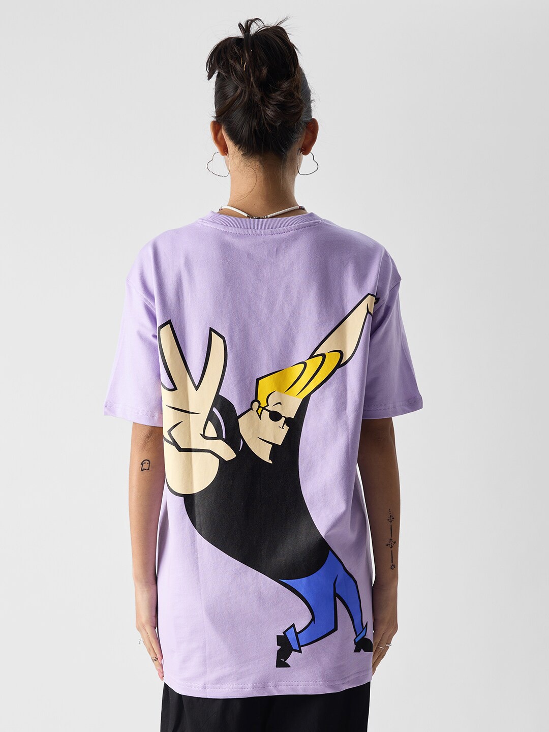 

The Souled Store Graphic Printed Oversized Pure Cotton T-Shirt, Lavender