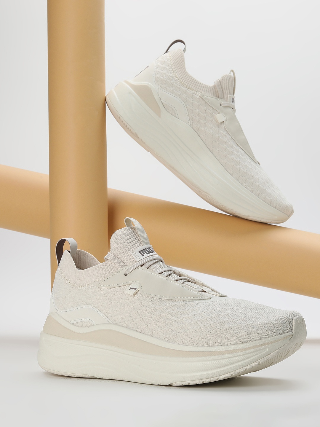 

Puma Women Softride Stakd Premium Sneakers, Beige