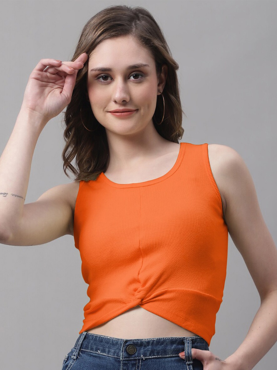 

FBAR Orange Cotton Crop Top