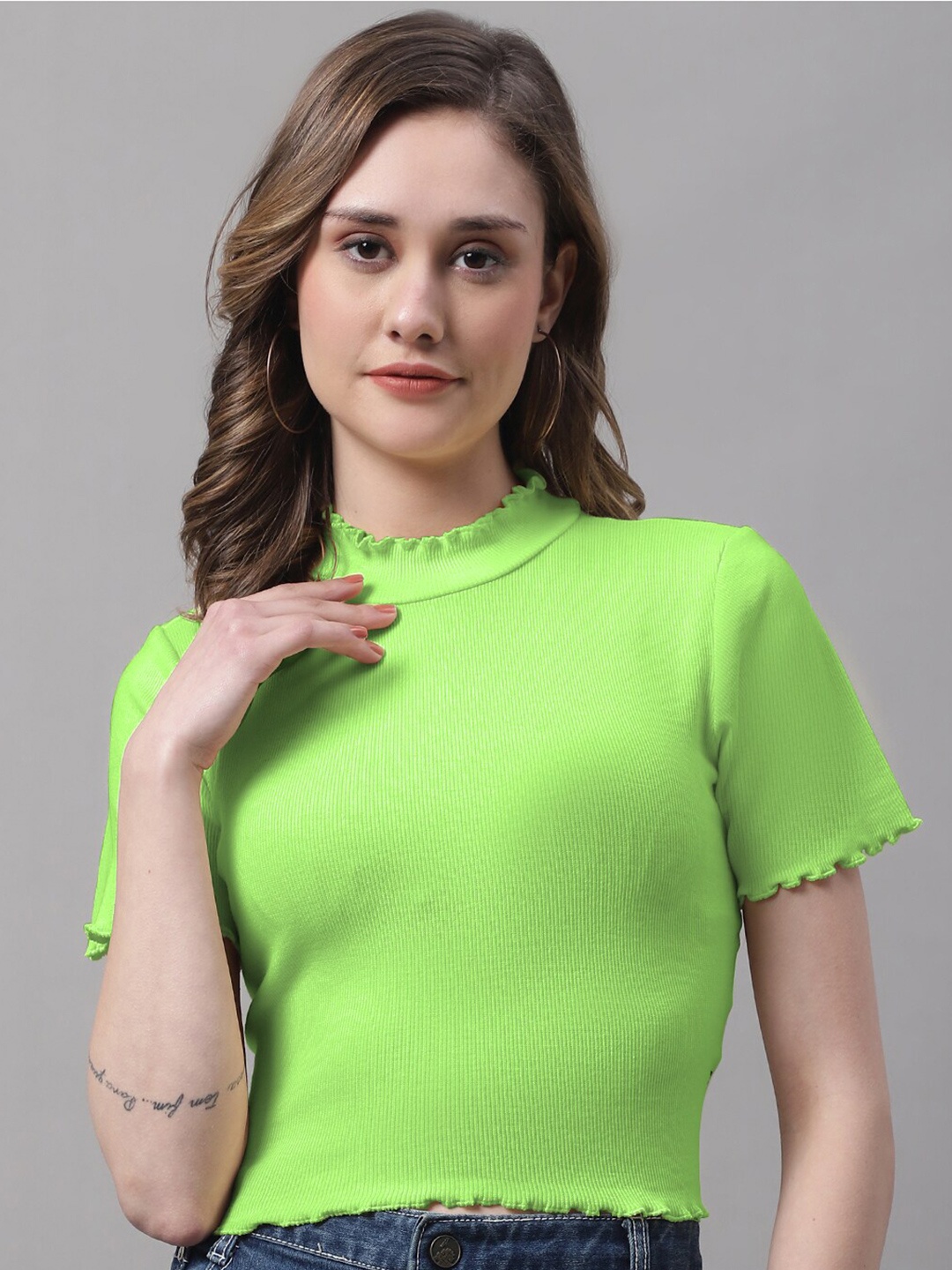 

FBAR Green Cotton Crop Top