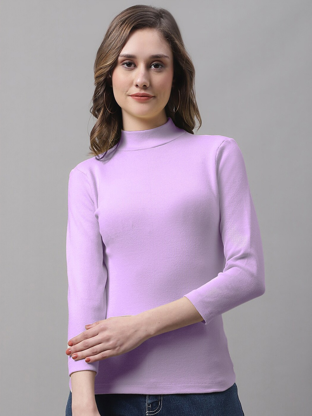 

FBAR High Neck Cotton Top, Purple