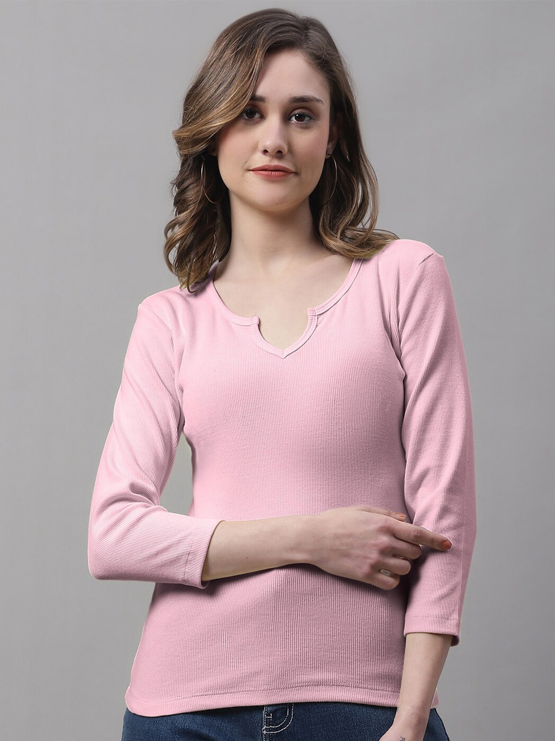 

FBAR Round Neck Cotton Top, Coral