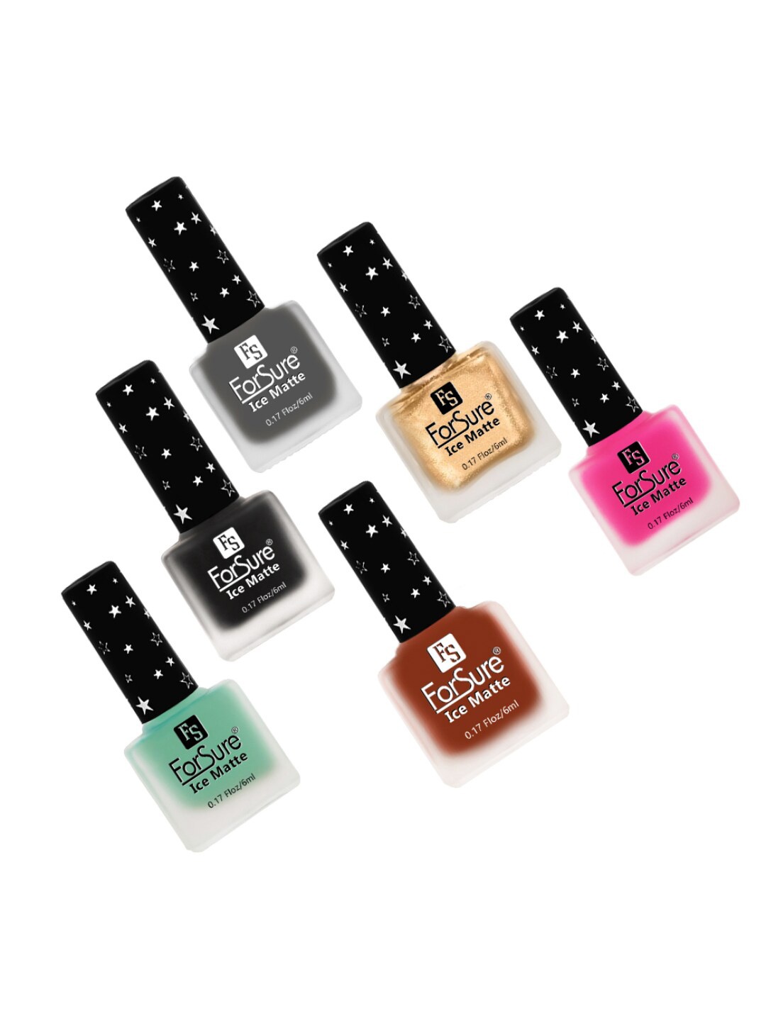 

ForSure Set of 6 Ice Matte Nail Paints - 6ml Each, Pink