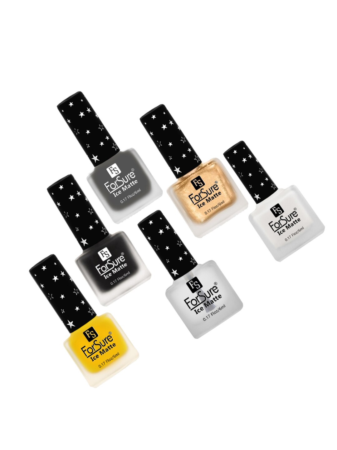 

ForSure Set of 6 Ice Matte Nail Paints 6ml Each, Yellow