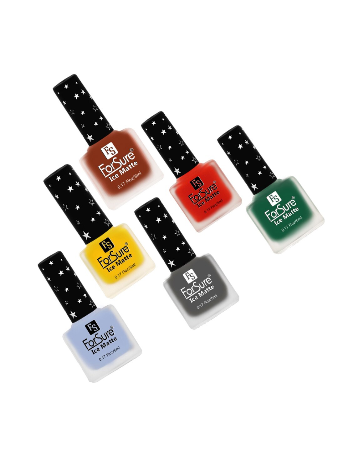 

ForSure Set of 6 Ice Matte Quick Dry Chip & Shock Resistant Nail Polish - 6 ml each, Multi