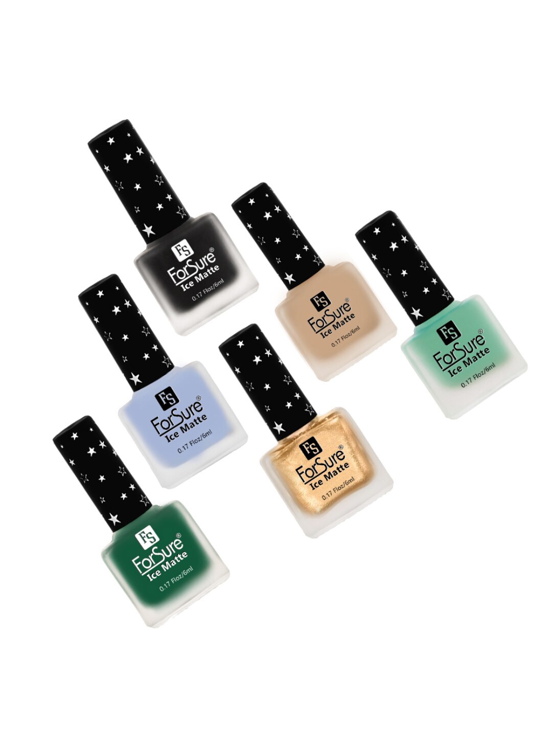 

ForSure Set of 6 Ice Matte Nail Paints 6ml Each, Multi