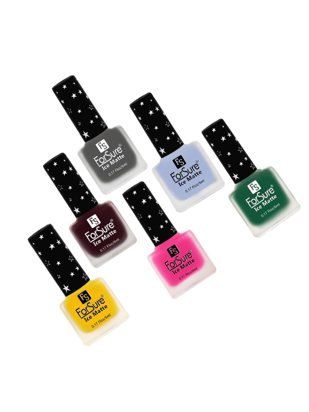 

ForSure Ice Matte Set of 6 Nail Paints - 6ml Each - 115 - 119 - 104 - 116 - 108 - 117, Multi