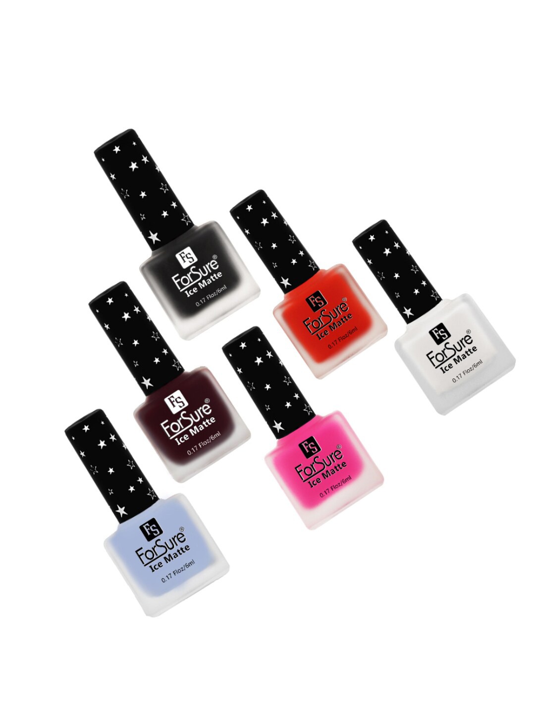 

ForSure Ice Matte Set of 6 Nail Paints - 6ml Each - 104 - 105 - 106 - 107 - 108 - 119, Multi