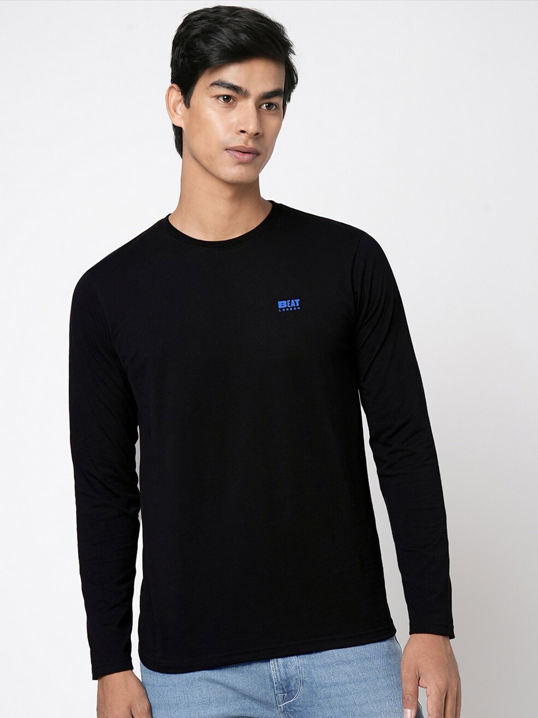 

BEAT LONDON by PEPE JEANS Round Neck Slim Fit Casual T-shirt, Black
