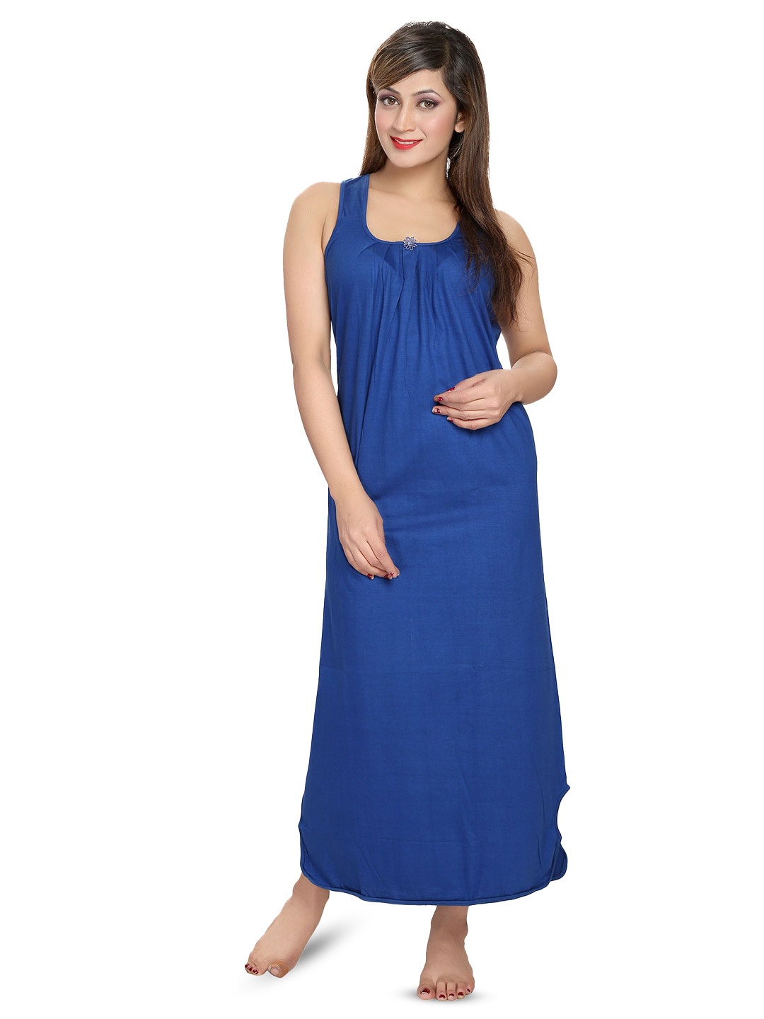 

CINCO Square Neck Sleeveless Maxi Nightdress, Blue