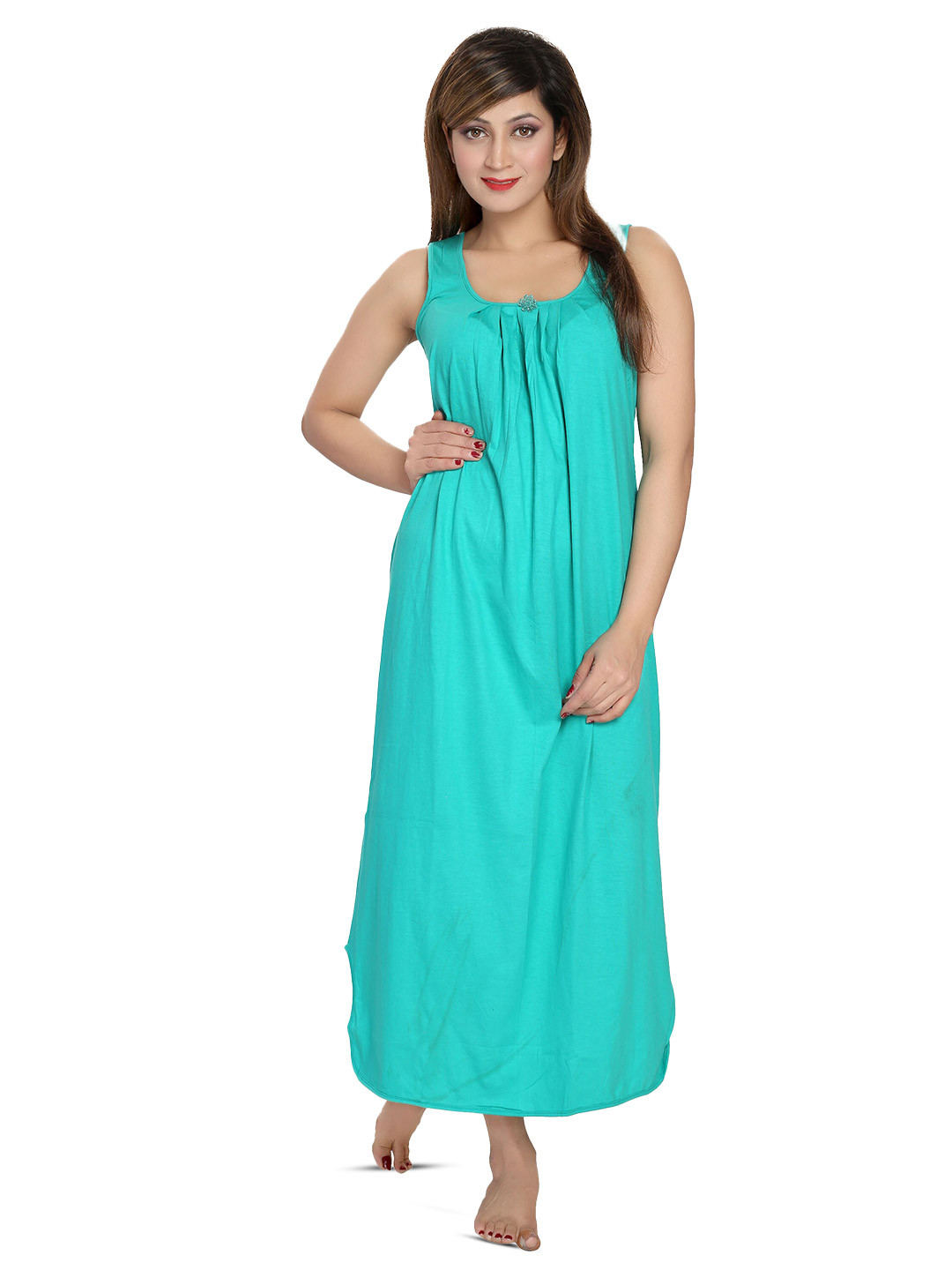 

CINCO Round Neck Sleeveless Maxi Nightdress, Green