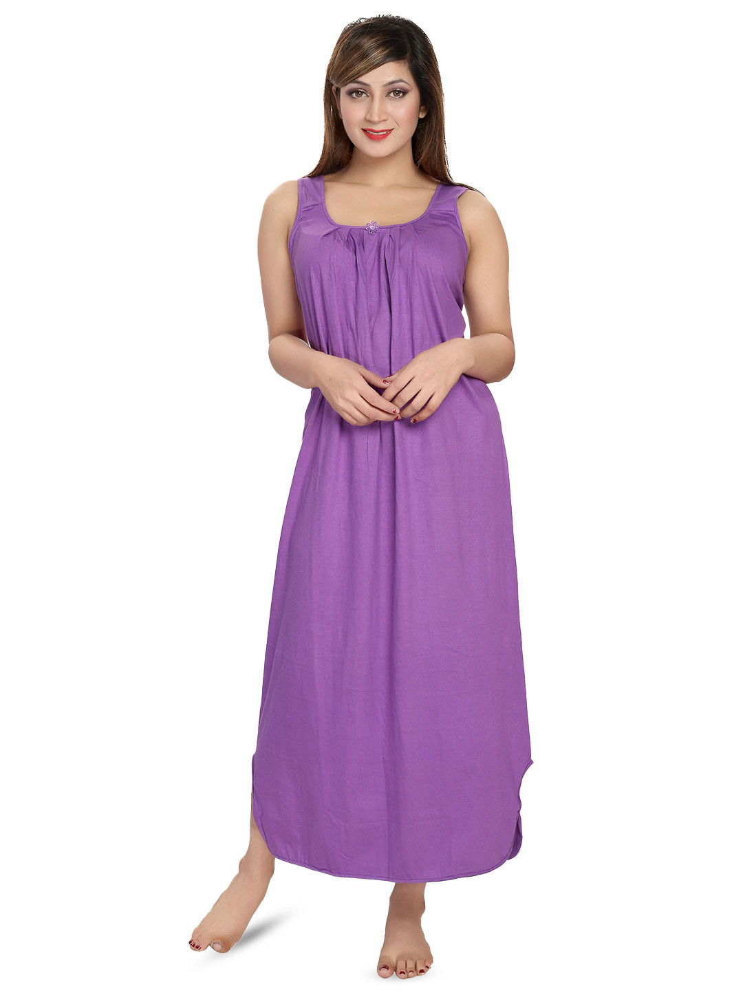 

CINCO Round Neck Sleeveless Maxi Nightdress, Purple