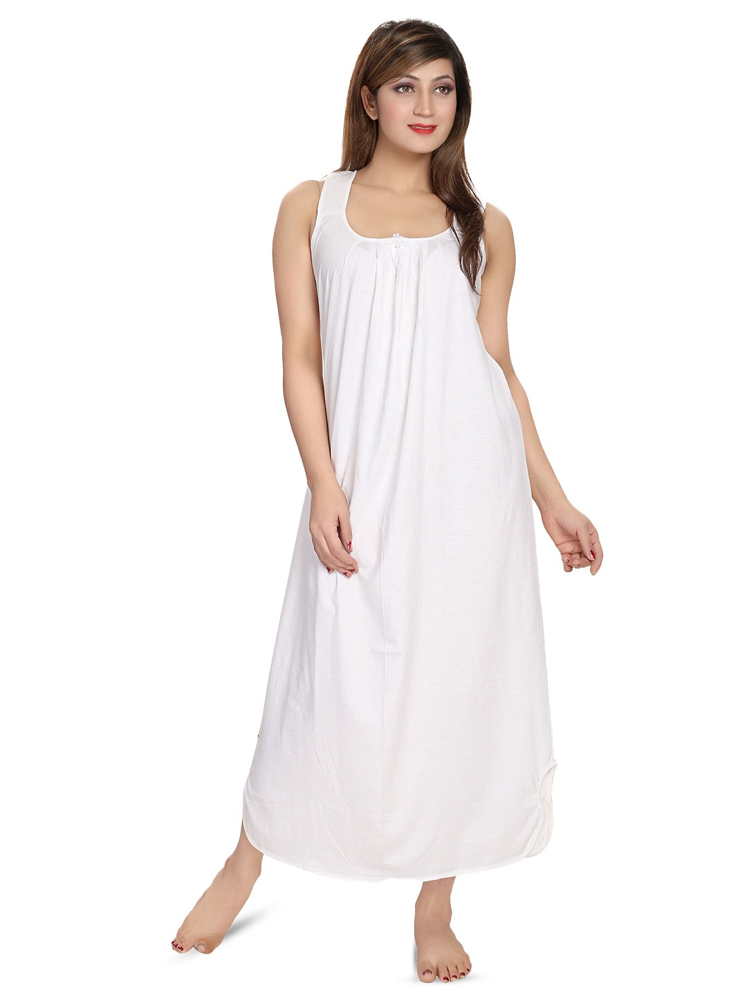 

CINCO Round Neck Sleeveless Maxi Nightdress, White