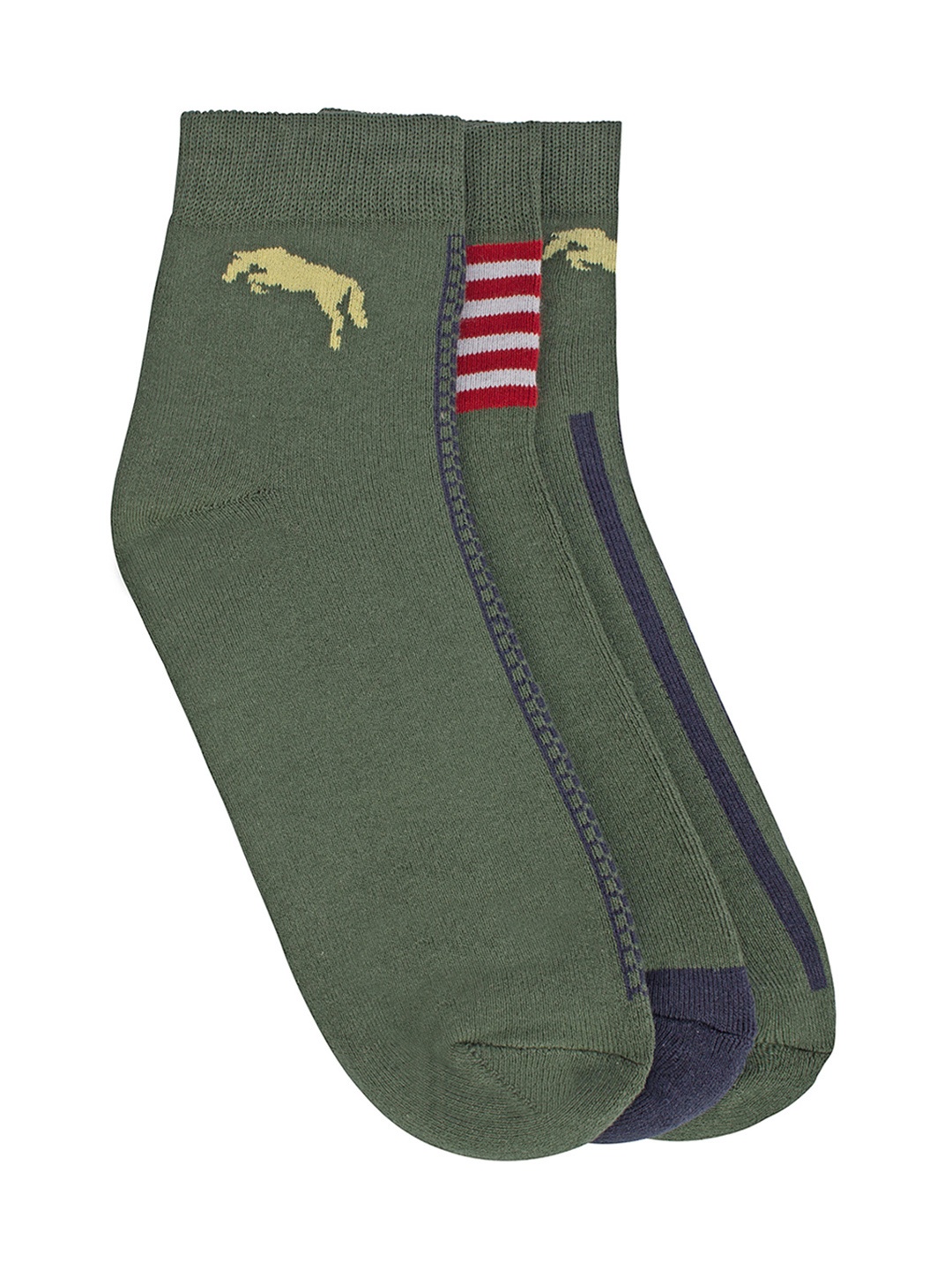 

JUMP USA Men Pack of 3 Ankle-Length Socks, Multi