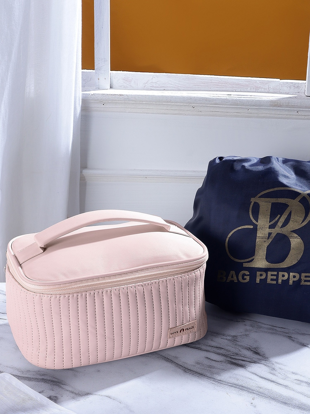 

Bag Pepper Women Self Design Travel Cosmetic Pouch, Pink