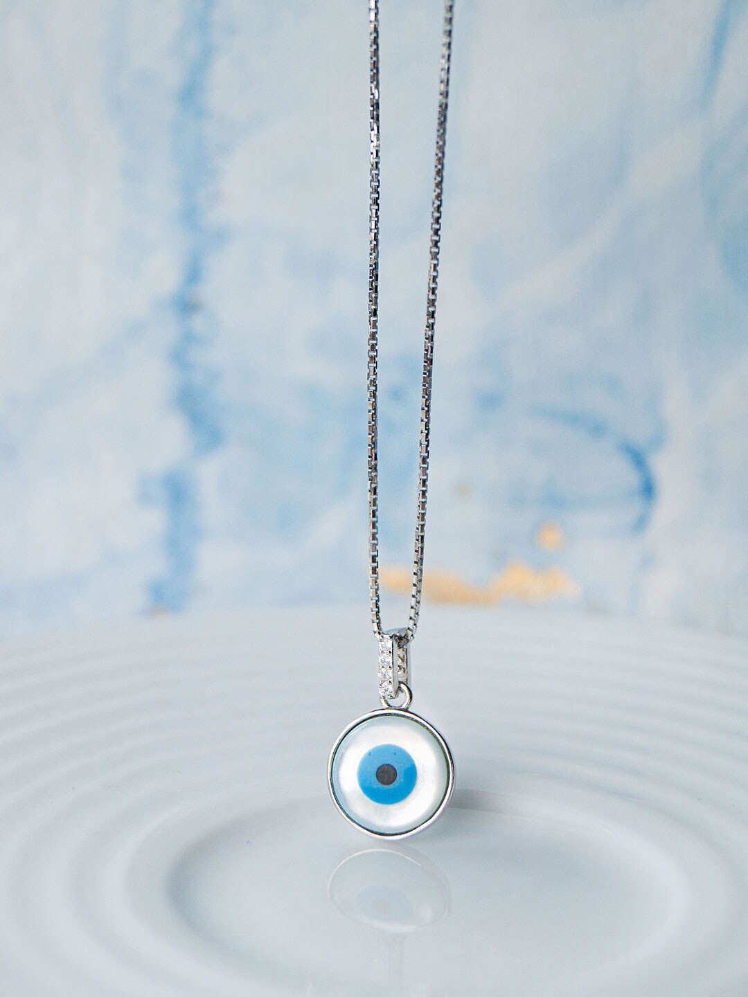 

MANNASH Sterling Silver Rhodium-Plated Necklace