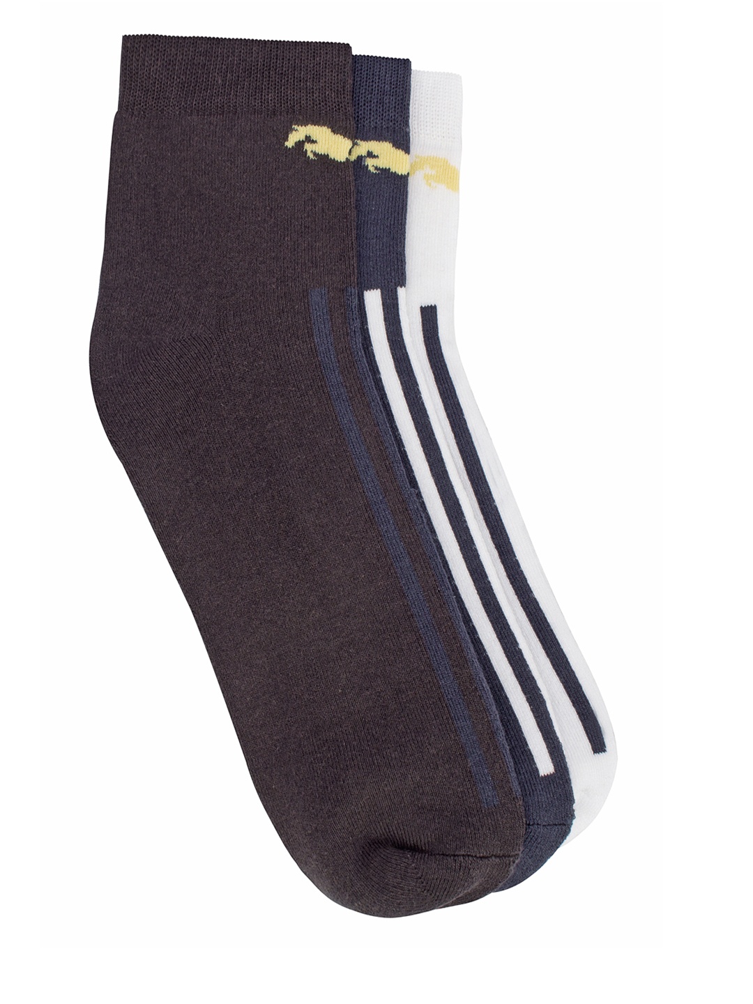 

JUMP USA Men Pack of 3 Ankle-Length Socks, Multi