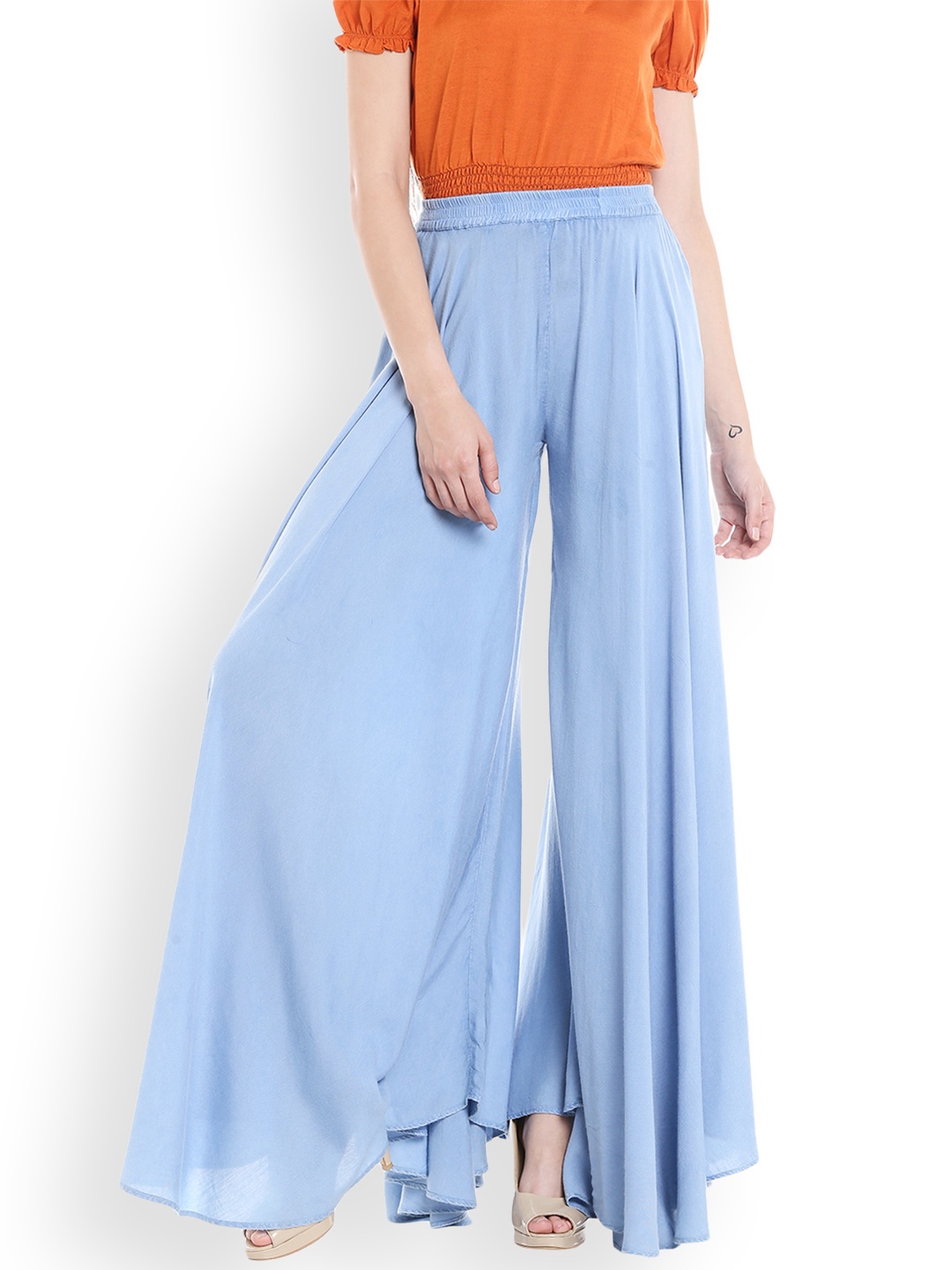

Fusion Beats Women Blue Regular Fit Solid Trousers
