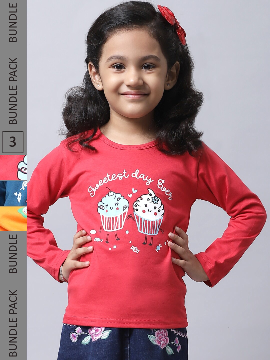 

BAESD Girls Pack of 3 Graphic Printed Long Sleeve T-shirt, Rose
