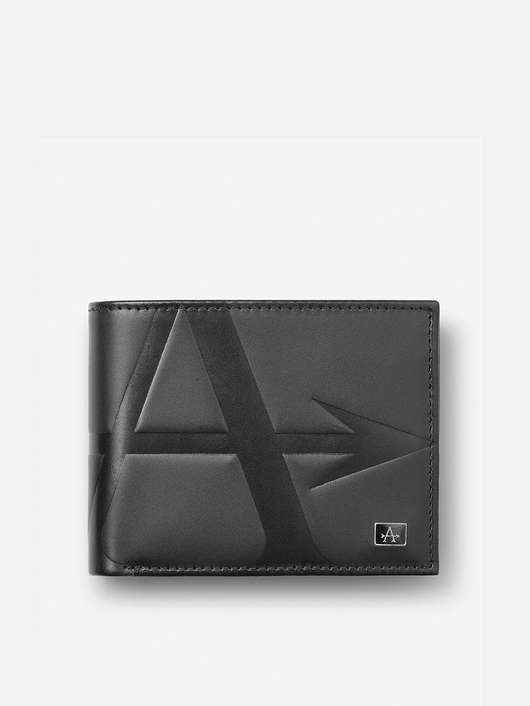 

Arrow Men Textured Leather Two Fold Wallet, Black