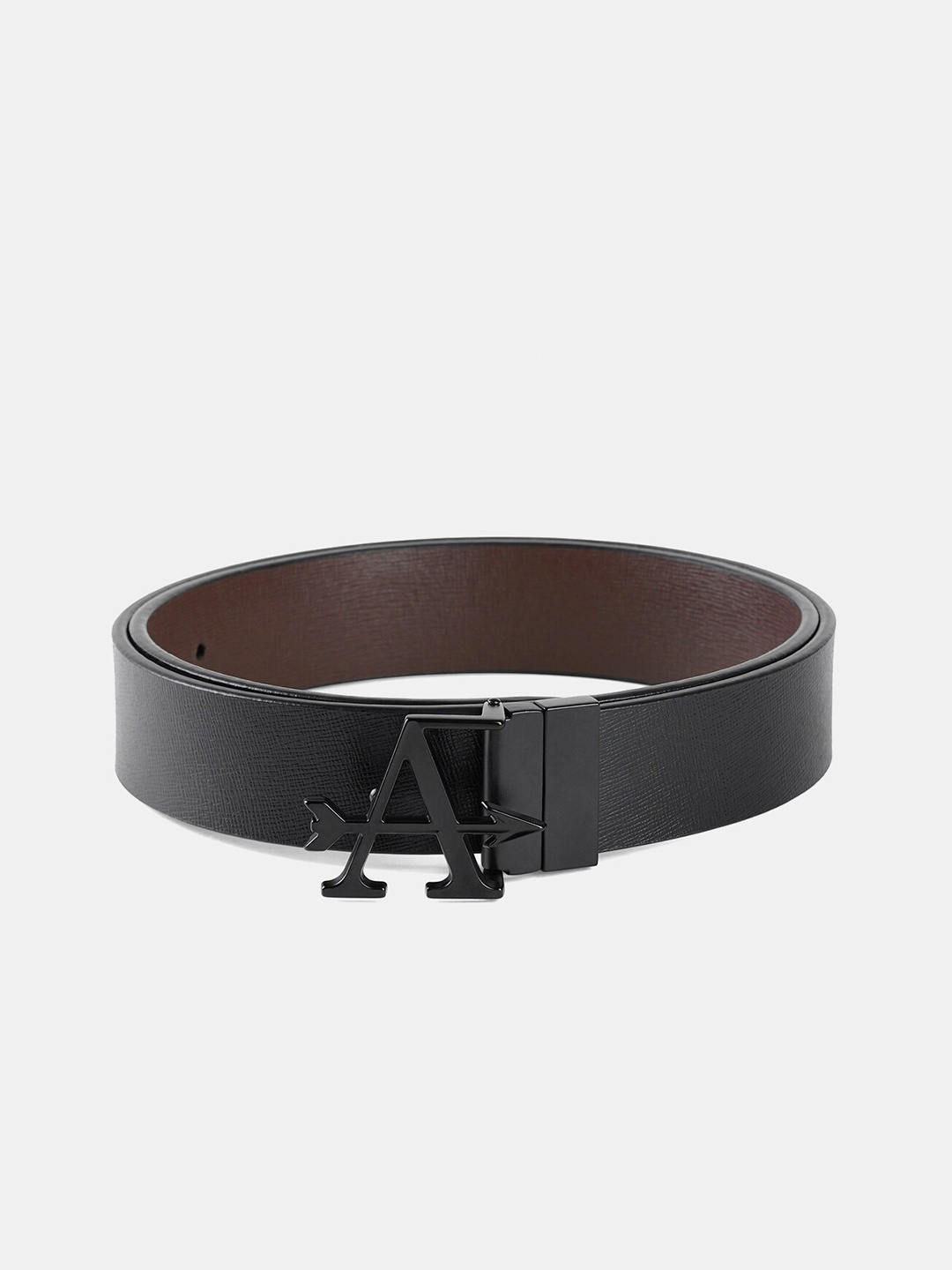 

Arrow Men Textured Leather Reversible Belt, Black