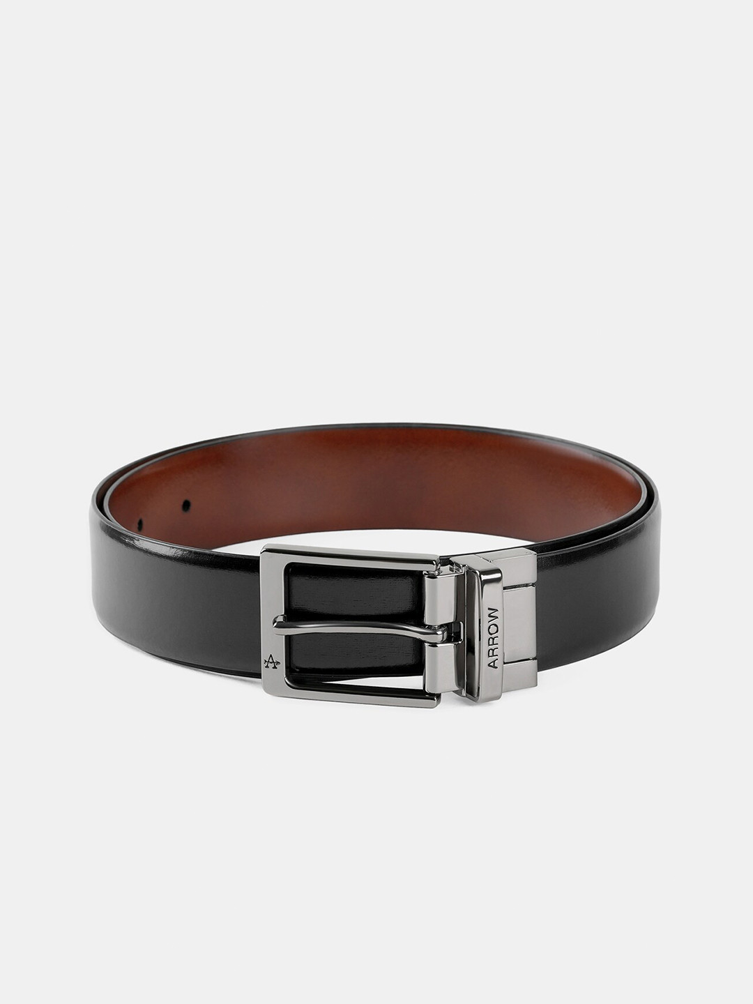 

Arrow Men Leather Reversible Belt, Black