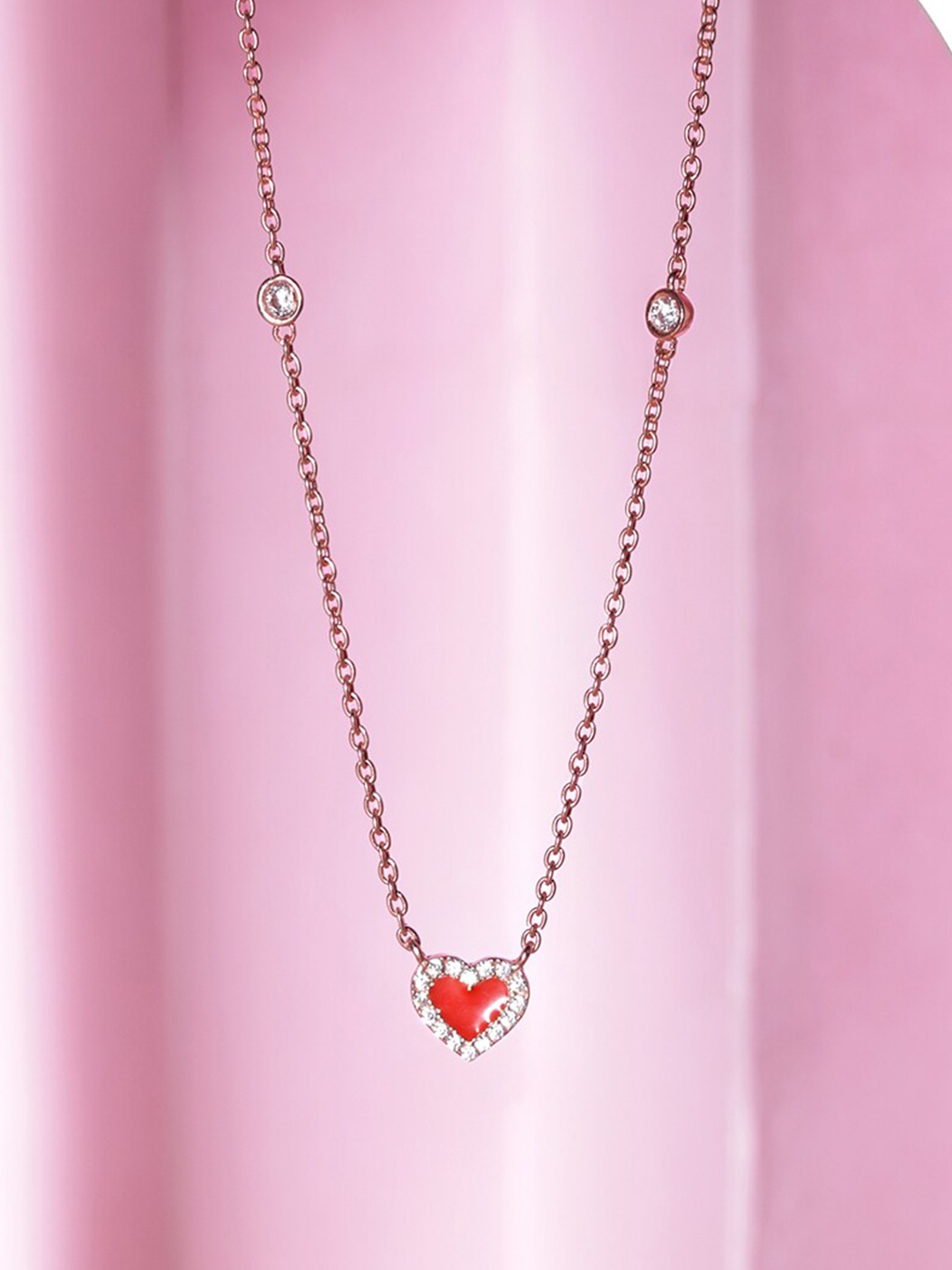 

Rubans Silver Rose Gold-Plated Necklace