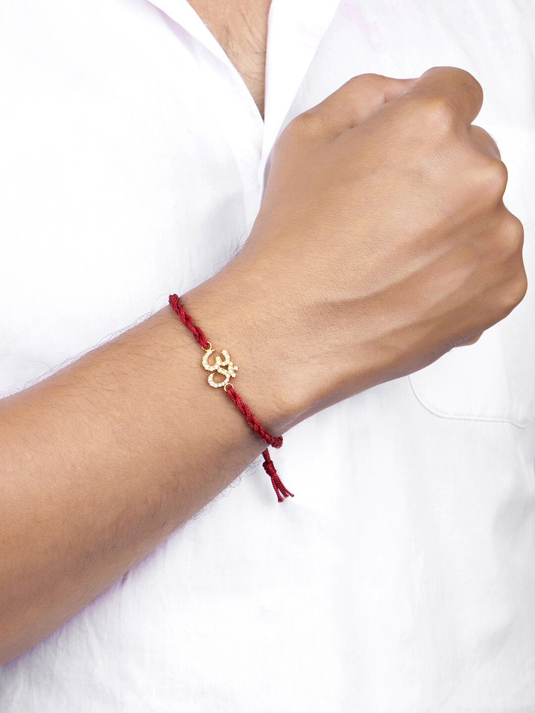 

March by FableStreet 18KT Gold-Plated Om Wraparound Rakhi