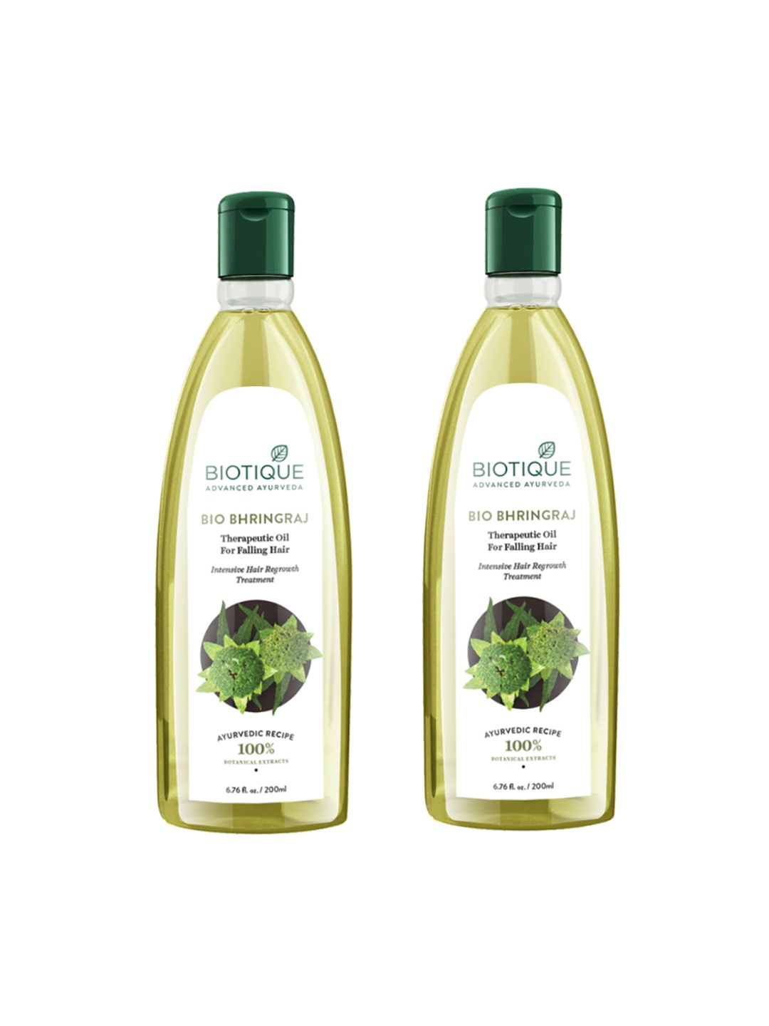 

Biotique Set of 2 Bio Bhringraj Therapeutic Hair Oil - 200ml each, Green