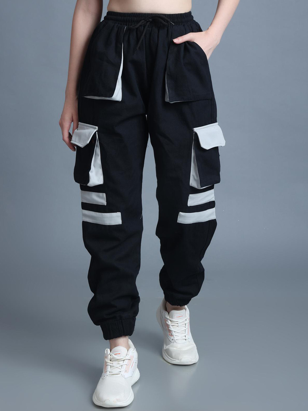 

The Dance Bible Women Anti Odour Relaxed Fit Mid Rise Cotton Joggers, Black