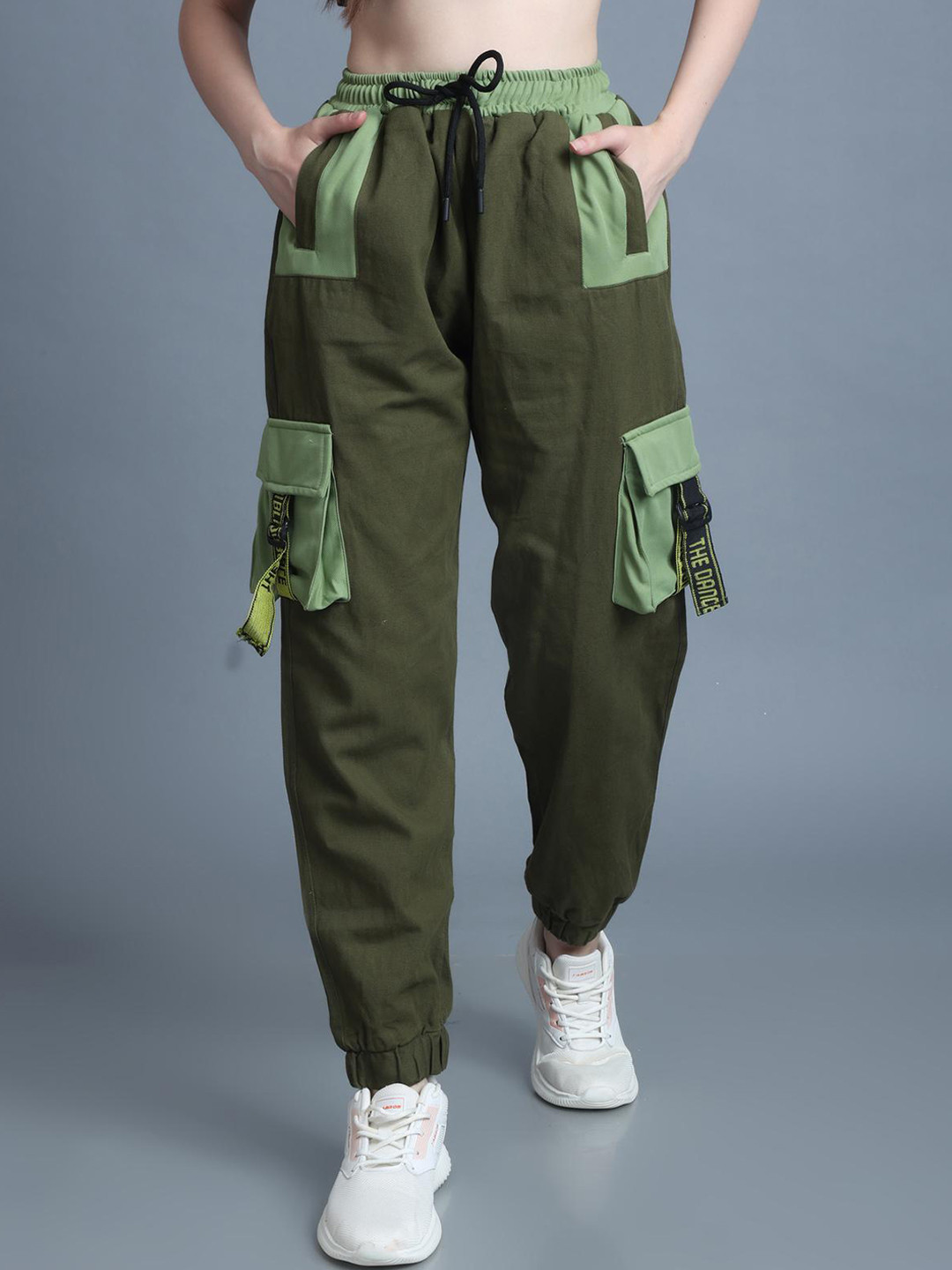 

The Dance Bible Women Drip Tape Relaxed-Fit Anti Odour Joggers, Olive