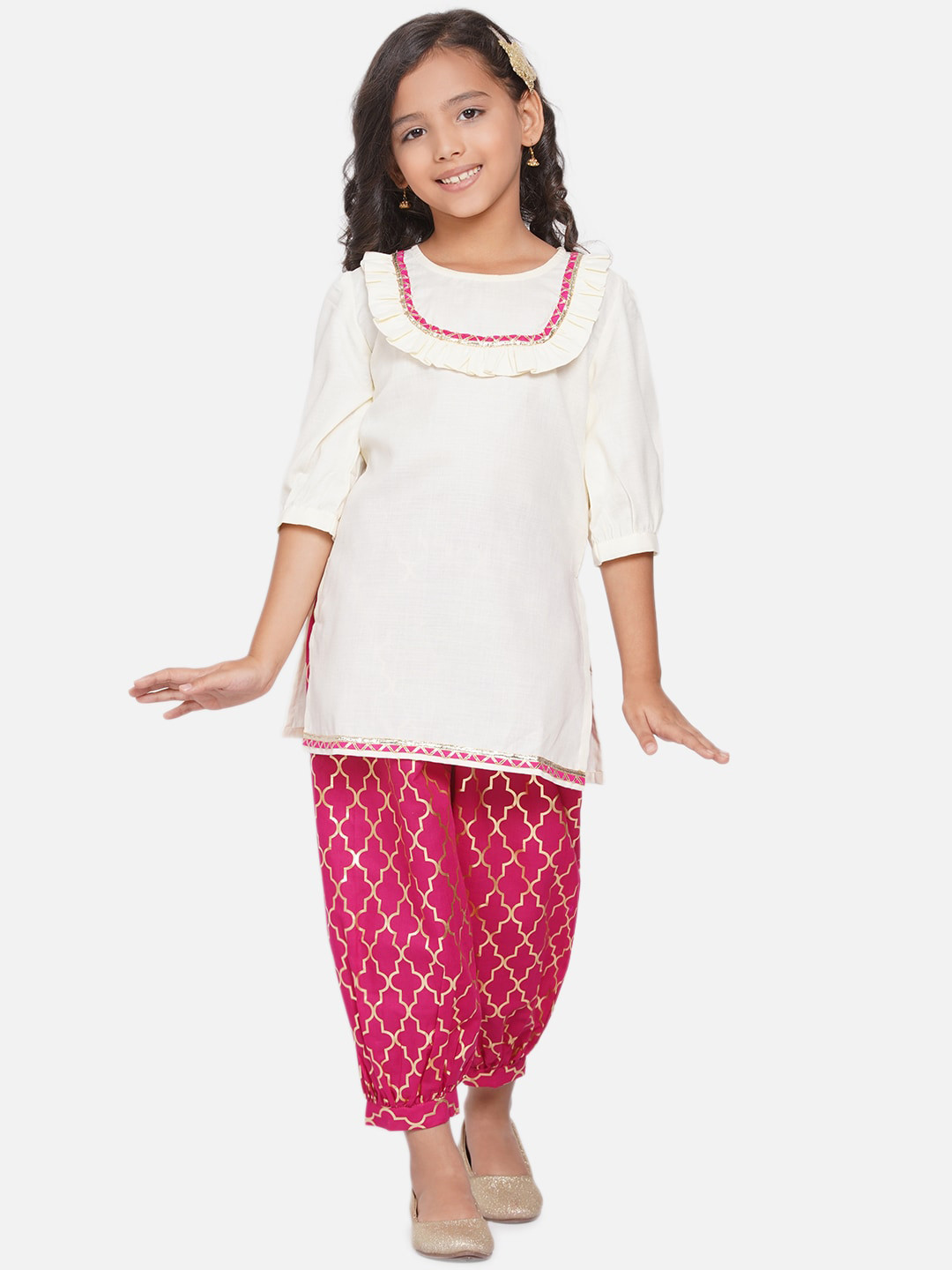 

Modish Couture Girls Regular Kurta With Salwar, Off white