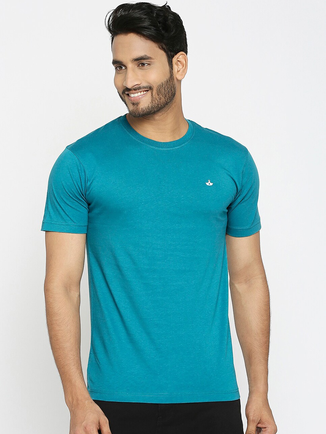 

VIP Round Neck Regular Fit Cotton Casual T-Shirt, Teal