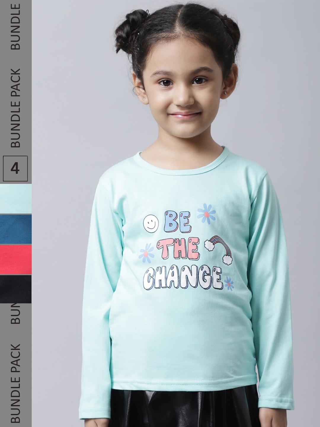 

BAESD Girls Pack 4 Printed Cotton T-shirt, Green