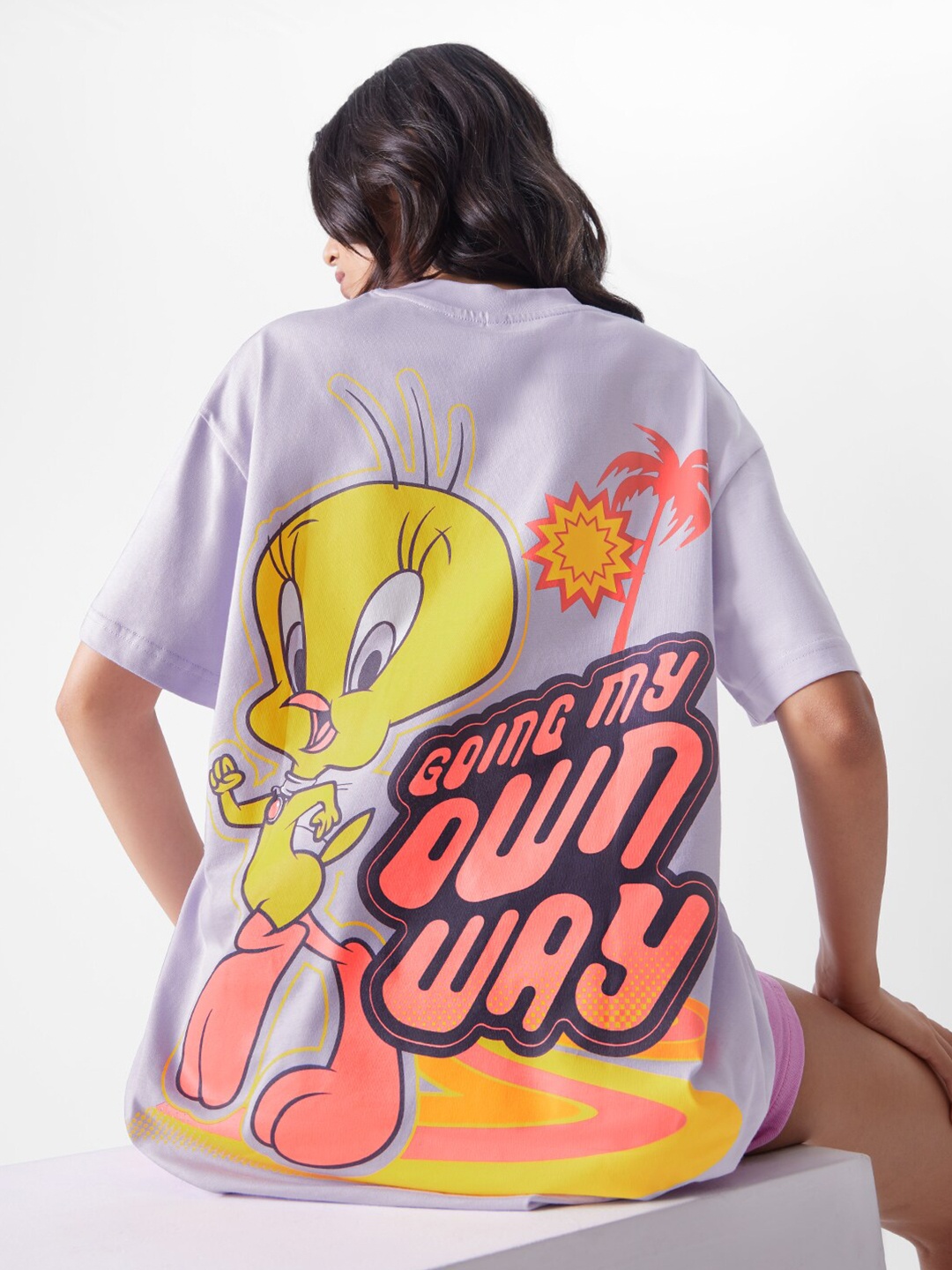 

The Souled Store Looney Tunes Graphic Printed Pure Cotton T-Shirt, Lavender