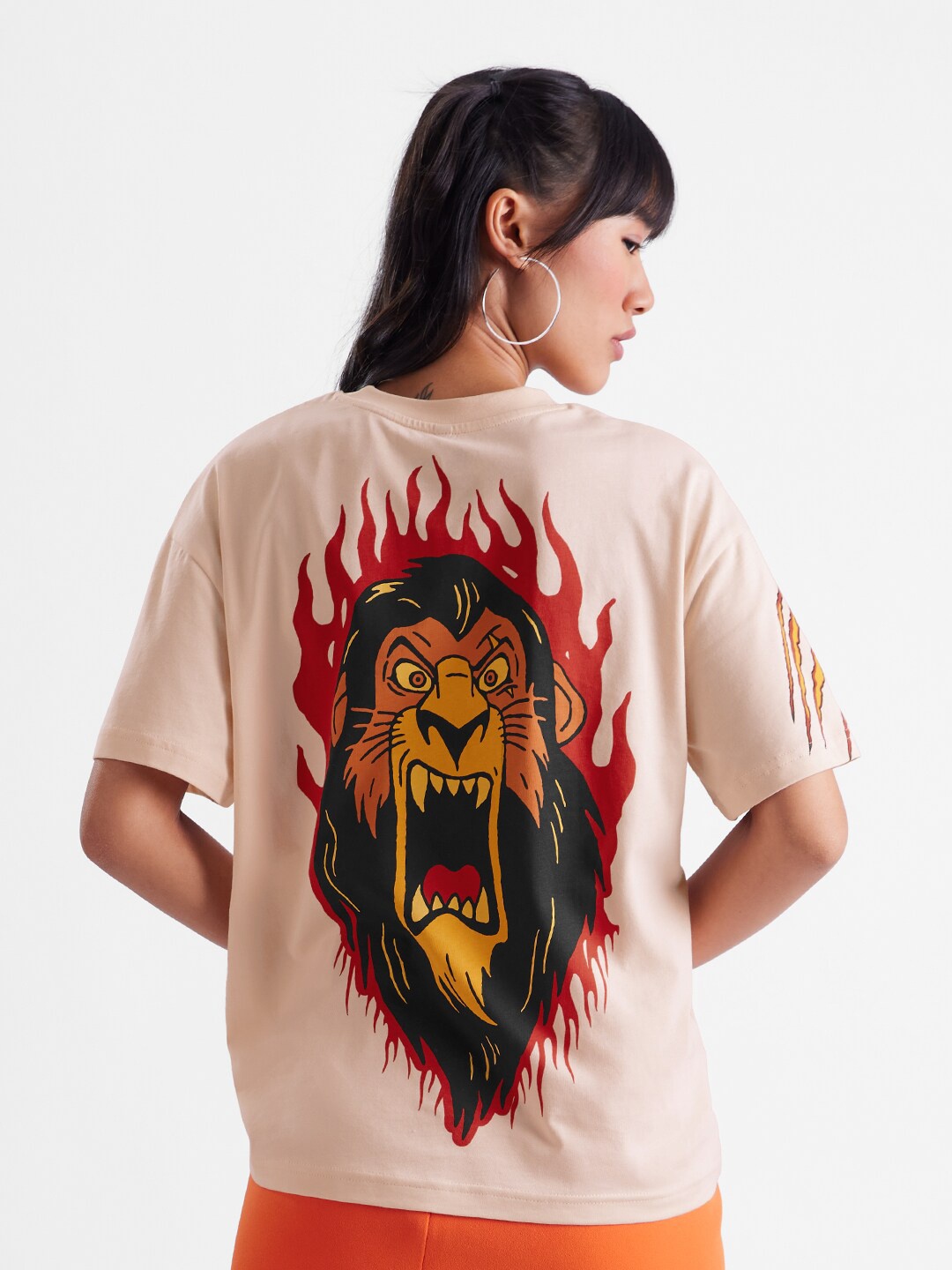 

The Souled Store Lion King Graphic Printed Pure Cotton T-Shirt, Cream