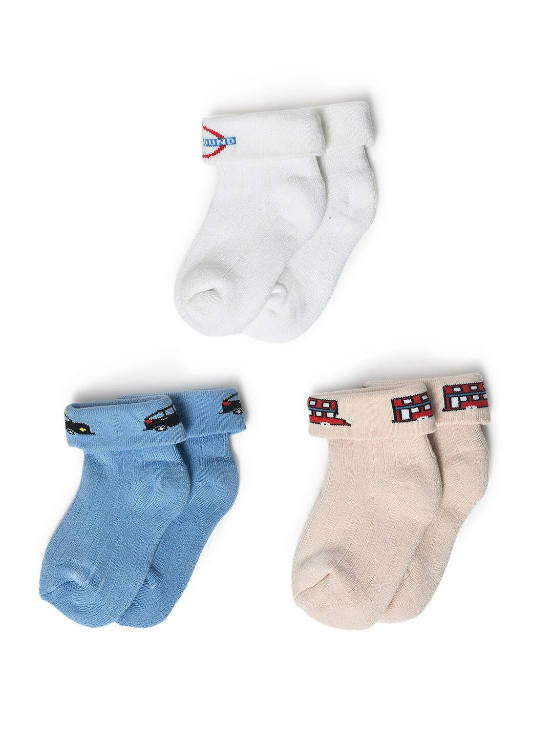 

MiArcus Kids Pack Of 3 Cotton Ankle Length Socks, Blue