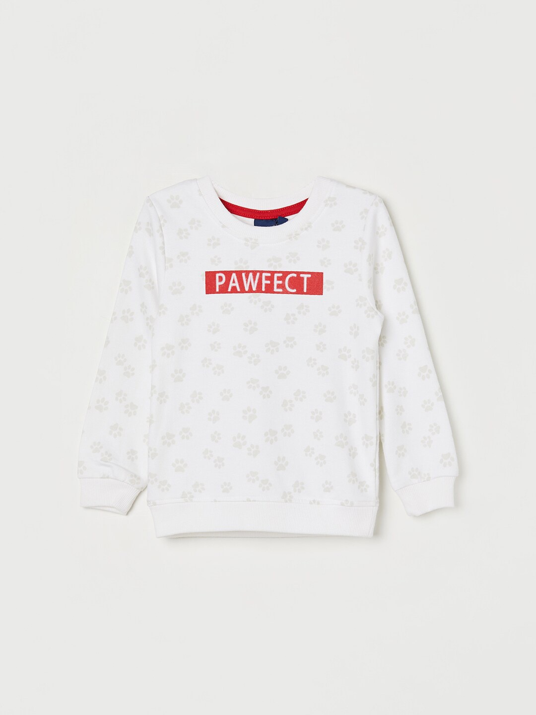 

Juniors by Lifestyle Boys Typography Printed Pure Cotton Pullover Sweatshirt, White