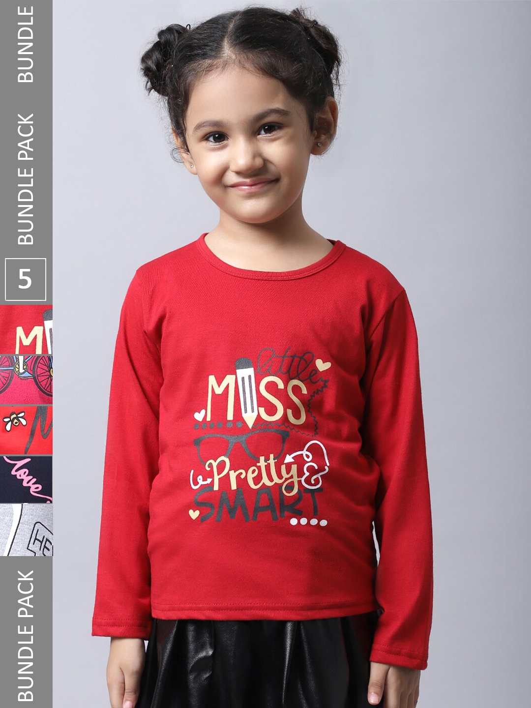 

BAESD Girls Multicoloured 5 Printed T-shirt, Multi
