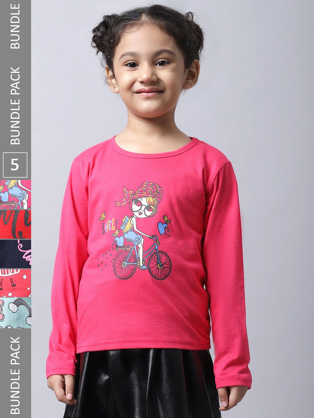 

BAESD Girls Multicoloured 5 Printed T-shirt, Multi