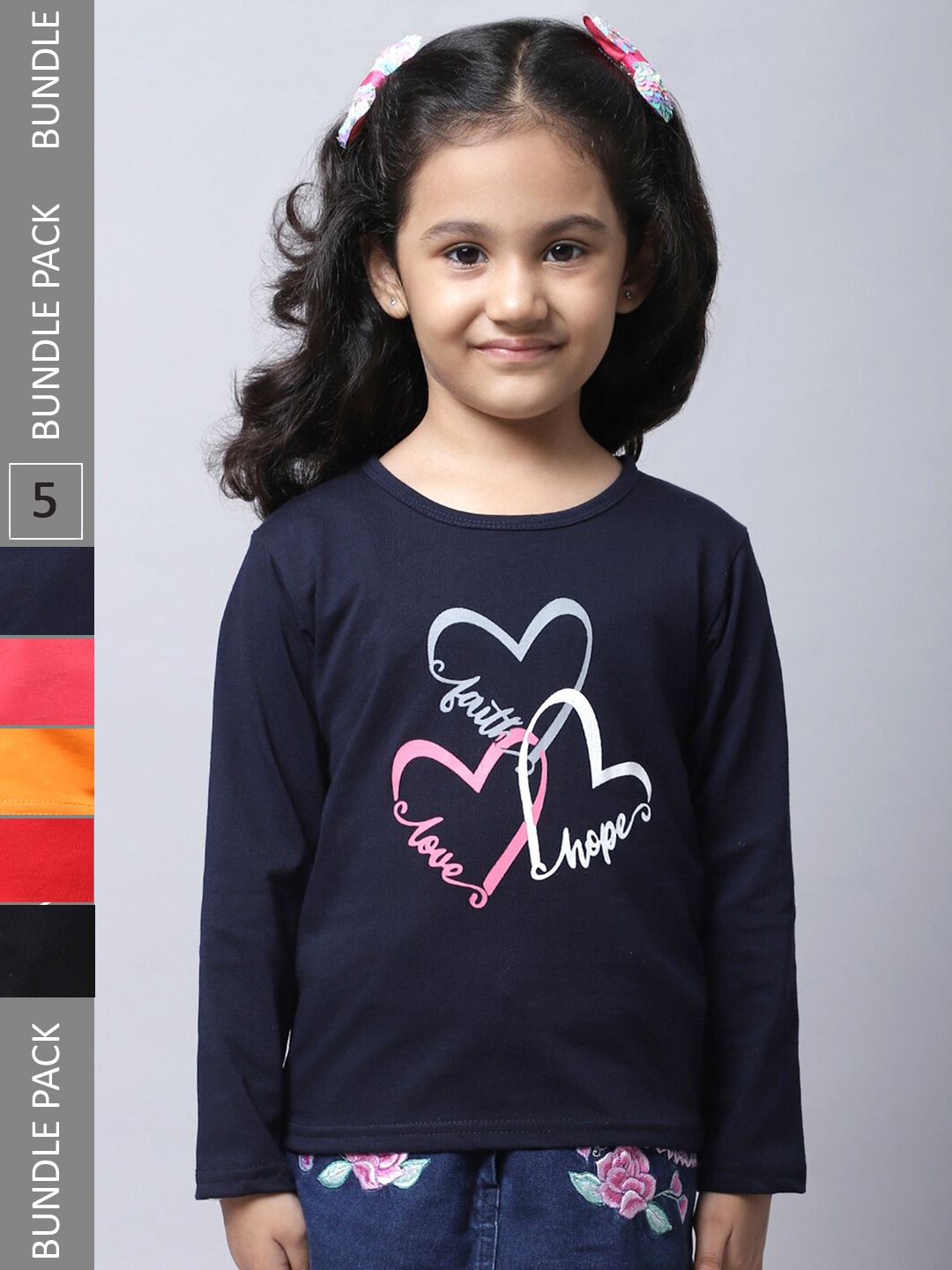 

BAESD Girls Multicoloured 5 Printed T-shirt, Multi