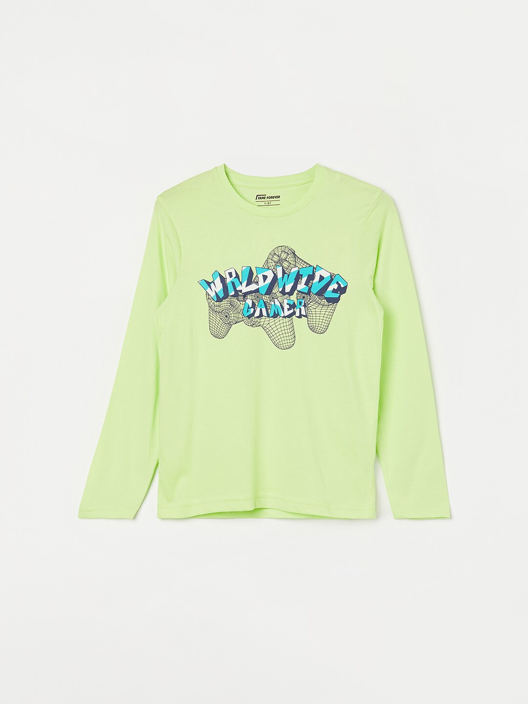 

Fame Forever by Lifestyle Boys Typography Printed Pure Cotton T-shirt, Lime green