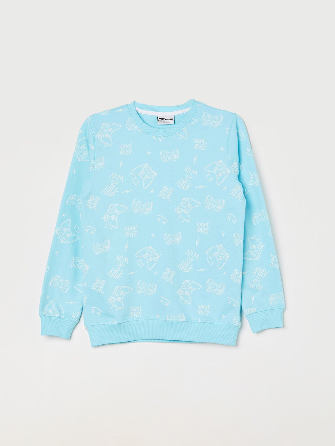 

Fame Forever by Lifestyle Boys Graphic Printed Pure Cotton Sweatshirt, Blue