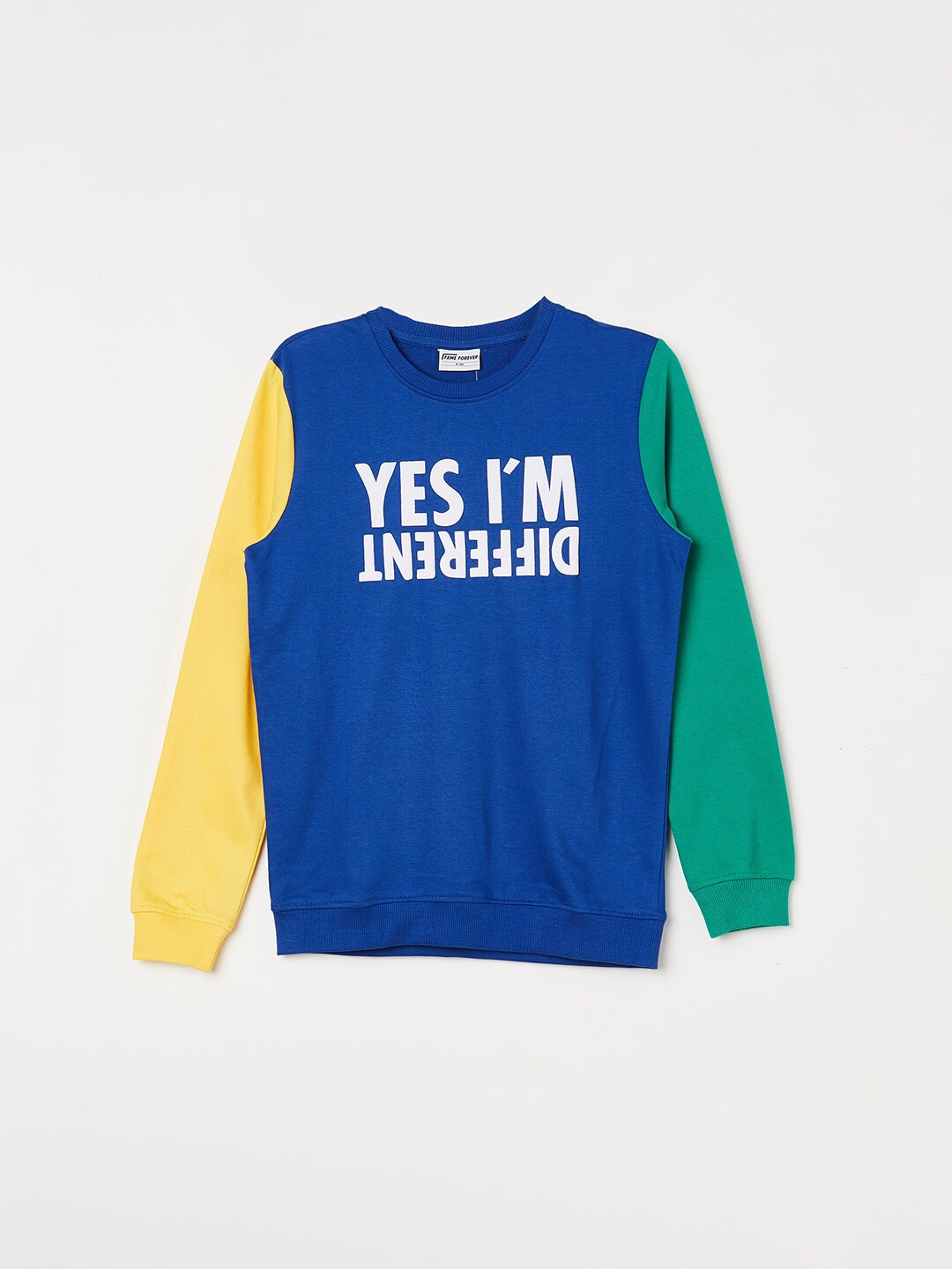 

Fame Forever by Lifestyle Boys Colourblocked Pure Cotton Sweatshirt, Blue