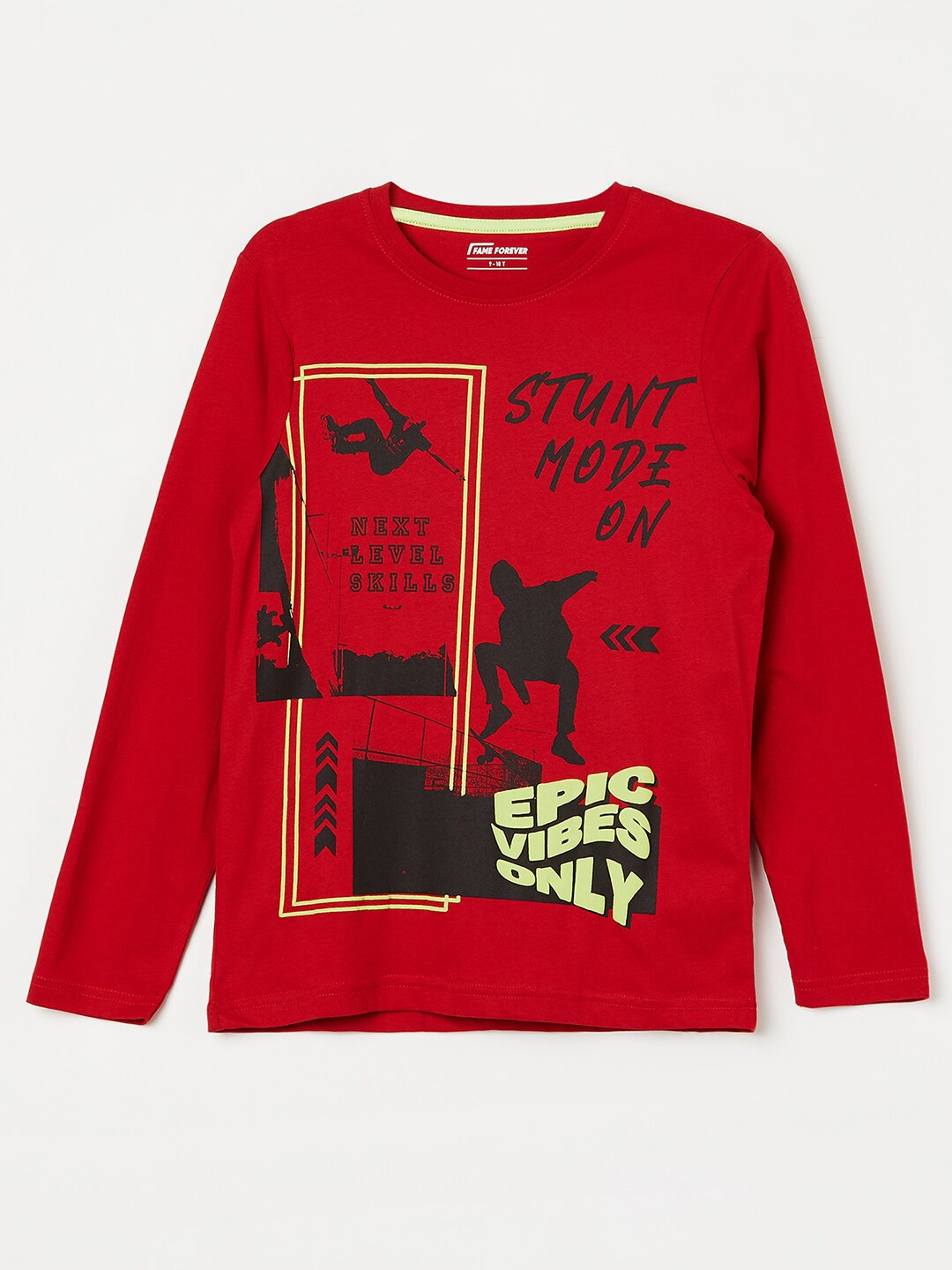

Fame Forever by Lifestyle Boys Typography Printed Pure Cotton T-shirt, Red