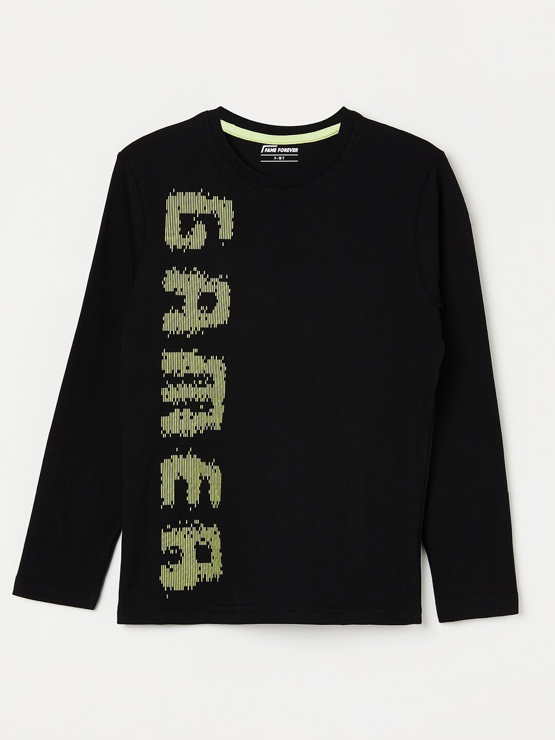 

Fame Forever by Lifestyle Boys Typography Printed Pure Cotton T-shirt, Black