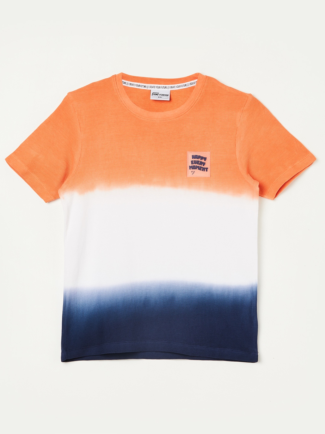 

Fame Forever by Lifestyle Boys Tie and Dye Pure Cotton T-shirt, Orange